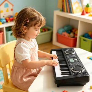 ZSDN MALL 37 Keys Musical Instrument Toy Kids Electronic Piano Toy Learning Music Pink Piano Keyboard Toy Interactive Electronic Organ Childrens Electronic Piano Children
