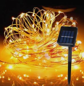 Solar fairy lights copper wire lamp string outdoor waterproof decorative lights Christmas festival lights LED fairy lights garden decorative lights