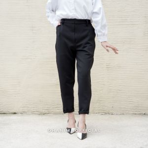 Ghanimi - Enzi Pants / Celana Panjang Polos / Celana Wanita Putih