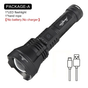 Haixnfire H49 đèn pin cắm trại ngoài trời 6000 lumens Kính thiên văn zoom đèn LED USB có thể sạc lại