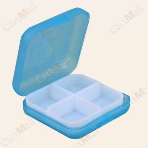 4 Slot Medicine Box Mini Storage Box Colourful Family First Aid Drug Box Organiser