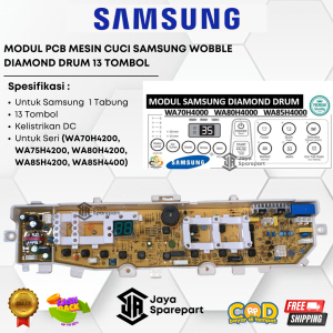 Modul PCB Mesin Cuci Samsung WOBBLE Diamond Drum 13 Tombol WA70H4200 WA75H4200 WA80H4200 WA85H4200 WA85H4400