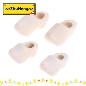zhuheng 1 đôi giày gỗ thu nhỏ Nhà búp bê 1/12 Mô hình mô phỏng Phụ kiện tự làm