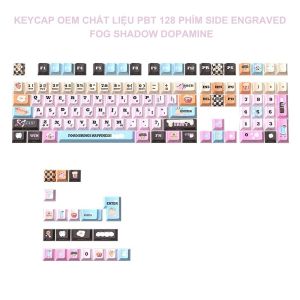 Keycap OEM Chất Liệu PBT 128 Phím Side Engraved - Keycap Full Phím Nhiều Layout Đẹp