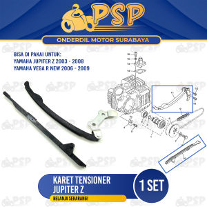 Karet Tensioner Jupiter Z (Harga Per Set) - Lidah Karet Tahanan Rantai Keteng Kamrat Vega R New