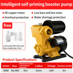 Water Pump 800W Self Priming Booster Pump Automatic Start Stop High Pressure Home Use