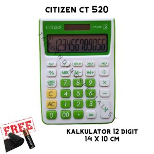 Kalkulator Mesin Hitung Warna Kantor Dagang Sekolah 12 Digit 14cm X 10cm CT 520