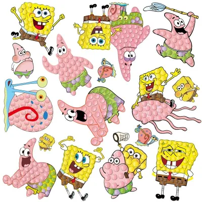 12Pcs /set kid diy Diamond Stickers Cute Cartoon Sanrio Kuromi Cinnamoroll Pokemon Stickers art and craft educational toy for kids Girl Gift