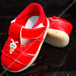 Sepatu Flats Anak Perempuan Motif Lebah Sol Kuat Warna Cerah - Gaya Korea untuk Usia Pra-Sekolah