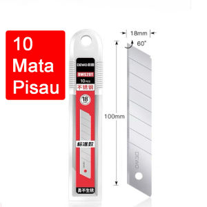 6in1 Pisau Cutter 18mm multifungsi baja cuter besi stainless besar 10pc mata pisau cutter pisau pemotong kertas