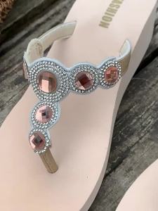 [Free Shipping] WomenS Summer Flip-Flops Versatile For Outdoor Wear Featuring Rhinestones A Trendy Design High Heels Waterproof Material And A Sophisticated Look With A Toe-Post And Wedge Heel