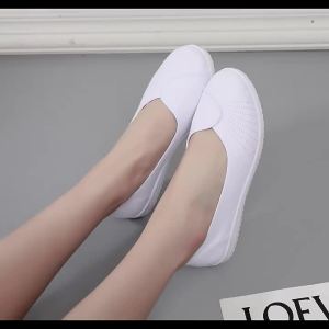 Wedge Nurse Shoes For Women White Mesh Shoes Non-Slip Hollowed-Out Breathable Casual Work And Beauty Shoes Hollowed-Out WomenS Shoes For Summer