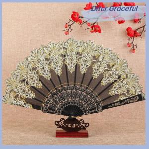 Ditur Vintage Lace Folding Fan Dance Hand Held Fans Chinese Dance Fan Photo Props Wedding Party Decoration Ornament Craft Gift