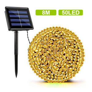 โซล่าเซลล์ ไฟกระพริบโซล่าไฟตกแต่ง ไฟกระพริบ ไฟแต่งสวนไฟประดับตกแต่ง 8เมตร50ดวง/12เมตร100 ดวง ไฟประดับห้อง ชุดไฟเส้นLED ไฟปีใหม่