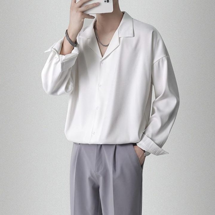Mua Áo Sơ Mi Tay Ngắn Nam Nữ Form Rộng Sơ Mi Cổ Vest UNISEX Hàn Quốc Vải  Lụa Giãn Mềm Mịn Mát - SMV02 - MÀU BE - M tại Thời