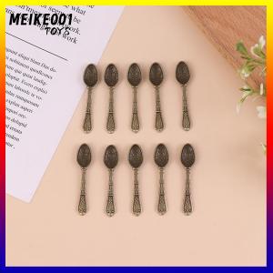 MEIKE001 10ชิ้น/เซ็ต VINTAGE MINI ช้อนส้อมตุ๊กตา miniatures Tableware Toy