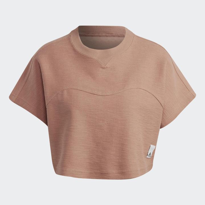 adidas ไลฟ์สไตล์ เสื้อครอปผ้าเทอร์รีย์ลูป Lounge ผู้หญิง สีน้ำตาล ...