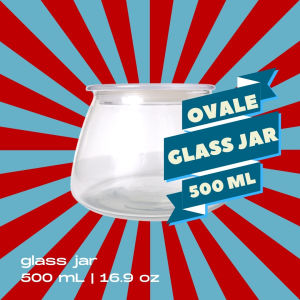 OVALE Glass Jar 500 mL | Toples Kaca Kedap Udara | Jar Kaca Cantik