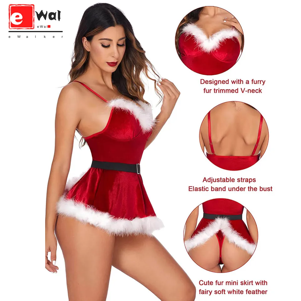 eWalker Women Sexy Naughty Santa Lingerie 6 Size Choose S/M/L/XL