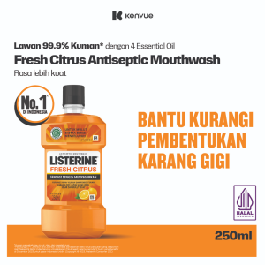 LISTERINE Fresh Citrus Antiseptic Mouth Wash 250ml - Obat Kumur Antiseptik