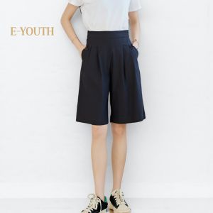 Eyouth 20161 Pleated A-Line Culottes Knee length ladies short pant