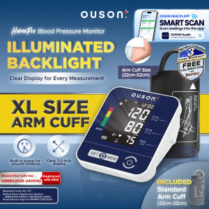 OUSON XL Large-Size Digital Blood Pressure Monitor with Premium Backlight and 3-Year Warranty