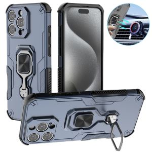 Armor Kickstand Shockproof Phone Case For iPhone 16 15 14 13 Pro Max Plus iPhone 16e iPhone 16 E Car Magnetic Holder Back Cover