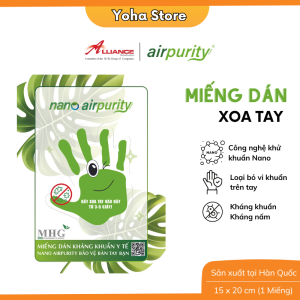 Miếng dán xoa tay kháng khuẩn Airpurity công nghệ Nano loại bỏ 9999% vi khuẩn trên tay Bảo vệ sức khỏe