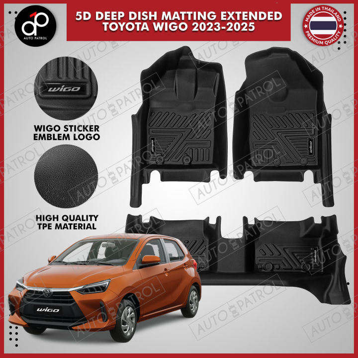 TOYOTA WIGO 2023-2025 5D Deep Dish Matting Extended (MADE IN THAILAND)
