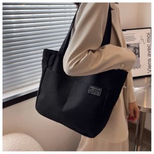 TB082 - TOTE BAG RESLETING KULIAH KERJA KANVAS TAS TOTEBAG SHOPING CANVAS WANITA MURAH TEBAL GROSIR
