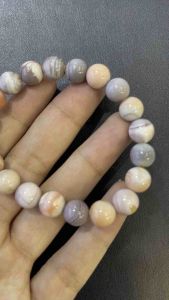 Pink Botswana agate bracelet 68 and 10 MM สร้อยข้อมืออาเกตบอตสวานาสีชมพู 68 และ 10 MM