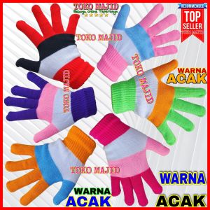 Sarung Tangan Wanita Wool KATUN KARDED Polet Garis Bulu Woll Rajut Salur Handuk Wol Cewek Anak Fashion FULL JARI Gloves Motor Otomotif