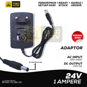 Adaptor 24 Volt 1 Ampere Murni Untuk CCTV Charger HP Pompa air