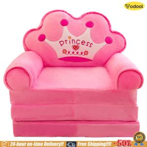 [VOS] Cartoon Foldable Kids Sofa with Backrest Armrests Cute Cartoon Lazy Folding Small Sofa Bed for Bedroom Playroom