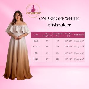 Off White Ombre Off Shoulder Neoprene Gown