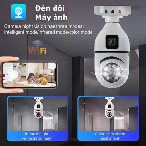 V380 Camera 360 trong nhà an ninh wifi không dây ngoài trời 360 bóng đèn Full HD 1080P độ Giám Sát An Ninh