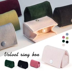 LUXURYLYN Khóa bằng nút bấm Hộp đựng trang sức Chống bụi Nhung Hộp đựng đồ trang sức di động Đa năng Hộp đựng nhẫn du lịch Dành cho Vợ Mẹ Con Gái và Bạn Bè