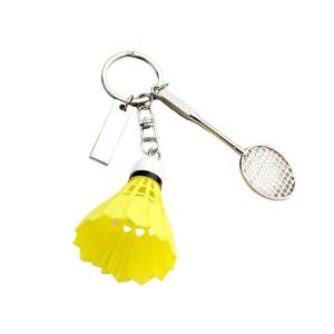 Fashionable Badminton Racket Keyring Unique Sports Themed Keychain Novelty Shuttlecock Bag Accessories for Daily Use