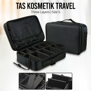 Arty Tas Kosmetik Make Up Travel Three Layers Size S - X33 - Black