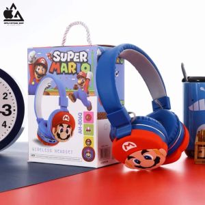 Headphone 3D Dj Bando Super Mario Bros Wireless Bluetooth AH-806Q Stereo Xtra Bass Headset Handsfree Earphone Musik Gaming Lucu Keren Extra Bass Karakter Kartun Motif