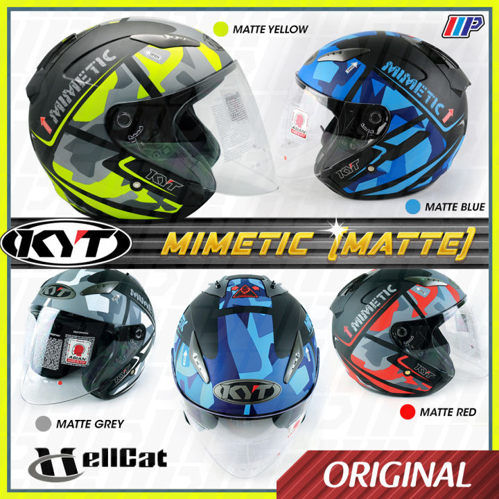 KYT MIMETIC (MATTE COLOR) HELLCAT Helmet Single Visor Lazada