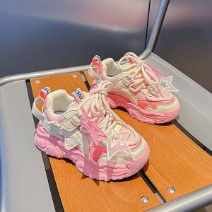 Baby Girl Daddy Shoes New Non-Slip Thick Bottom Breathable Sports Shoes Medium and Large Children Daddy Shoes