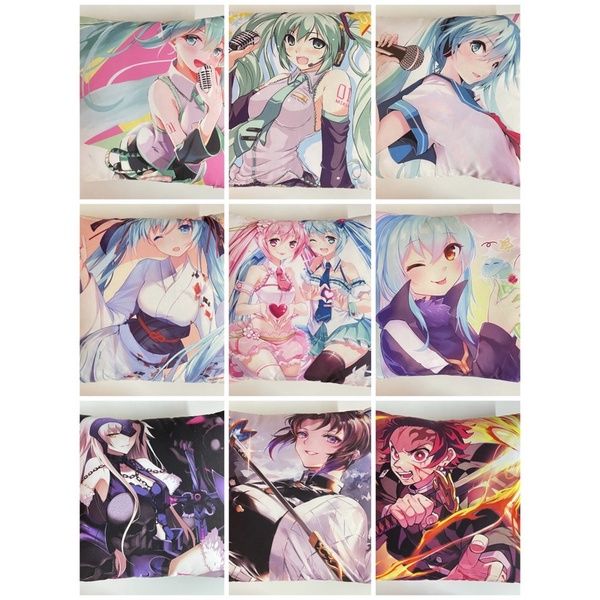 💖动漫抱枕40 ️40CM双面图案(同图)💕Anime pillow 初音 史莱姆 黑贞德 鬼灭之刃 蝶忍 (Miku,Jeanne d ...