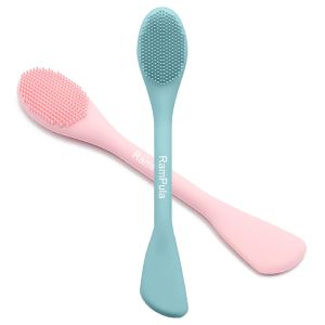 Dụng cụ thoa mặt nạ dạng cọ cọ dùng để thoa mặt nạ cho các liệu pháp làm sạch và tẩy tế bào chết trên da mặt dụng cụ thoa mặt nạ đất sét spatula silicon dùng để thoa kem dưỡng da kem bùn đất sét (màu đen + ánh sao).