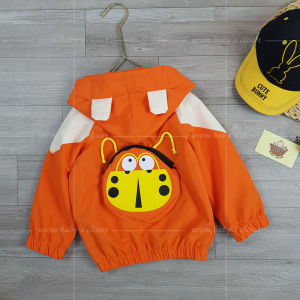[HỎA TỐC] Áo khoác gió cho bé 8-24Kg phối túi bọ cánh cam dễ thương chất dù chống nắng 2 lớp có mũ Urombaby