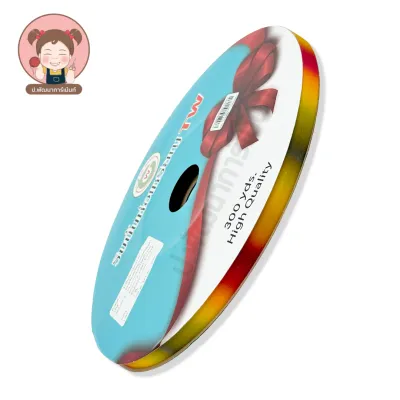 [TW RIBBON] ริบบิ้นกากเพชรใสเรนโบว์ ริบบิ้นพับเหรียญTW ม้วนใหญ่ ความยาว 300 หลา