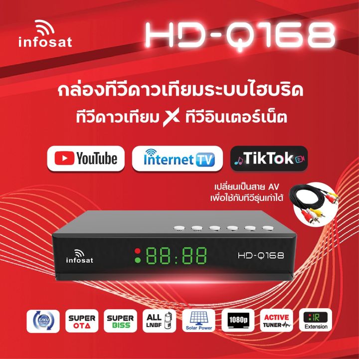 Infosat กล่องจานดาวเทียม Hd Q 168 รองรับ Ku Band และ C Band รุ่นใหม่ล่าสุด ปี 2024 Th