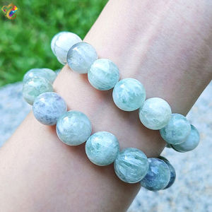 Collection Grade Snowy Feather Fluorite Bracelet