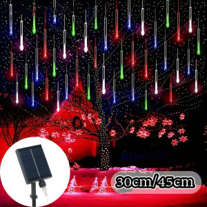 288LEDs Solar in Meteor Shower Rain Lights Outdoor Waterproof solar Icicle Lights for Home christmas