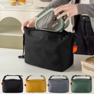 PICKIT Hand Carrying Insulated Bag Foldable Large Capacity Lunch Box Bag Portable Simple Design Tote Bag Office Worker